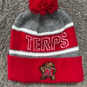 Top of the World Red and Gray TERPS Beanie